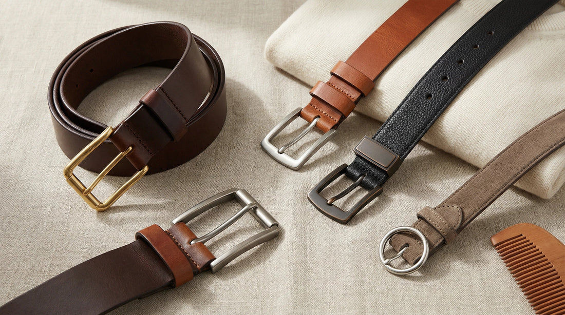 Leather belts with visible buckle parts for a guide on how belt buckles work