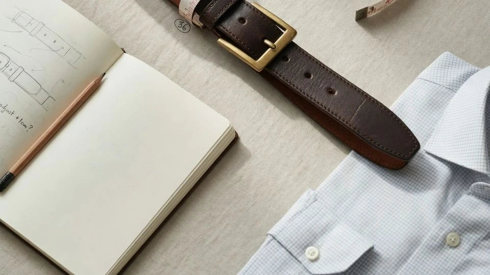 Correct way to measure a leather belt from buckle fold to center hole