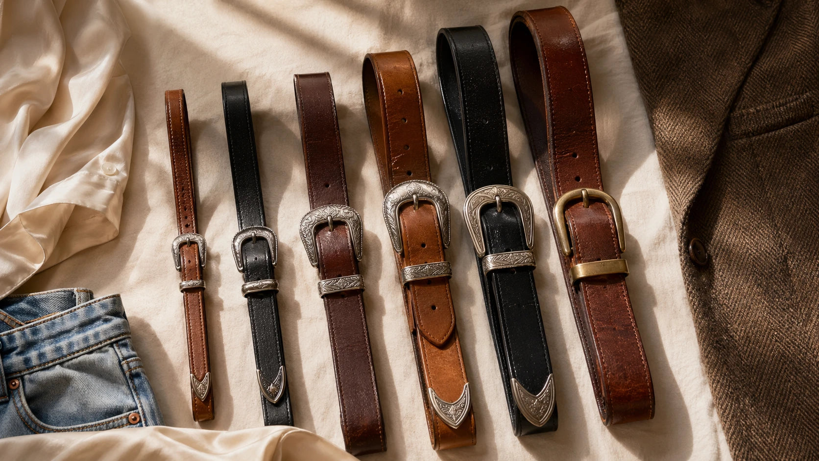 Comparison of women’s belt widths for choosing a cowgirl belt