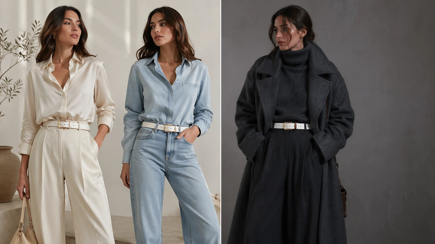 White belt outfit comparison showing when the color blends well and when it feels too stark